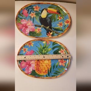 Pair melamine oval trays